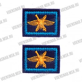 Нашивка с липучкой эмблема петличная (Сухопутные войска), защитная с желтой вышивкой